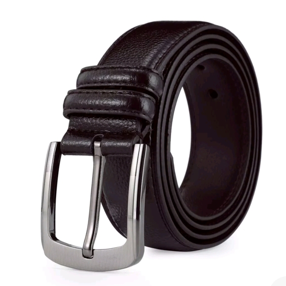 NWT Men's JingHao 100% Black Cowhide Leather Belt Length 60" Extra Large - Picture 1 of 6